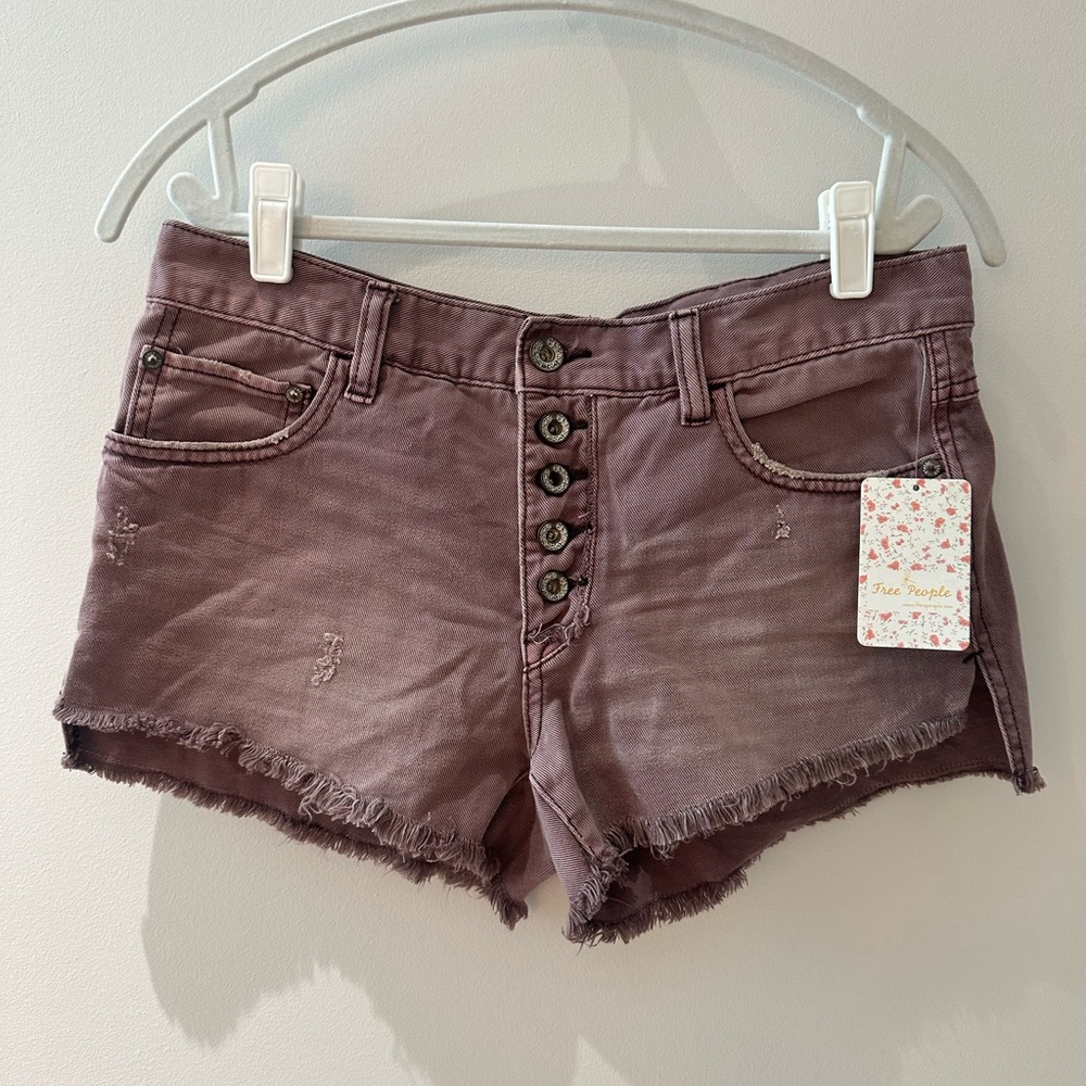 NWT Free People Shark Bite Shorts in Fig